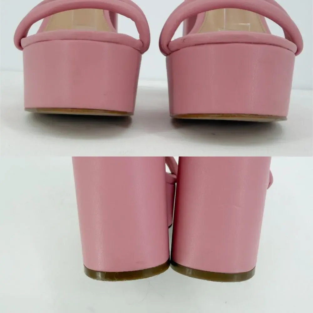 Steve Madden Tille Chunky Platform Sandal Heels size 10 Pink Vegan Leather
